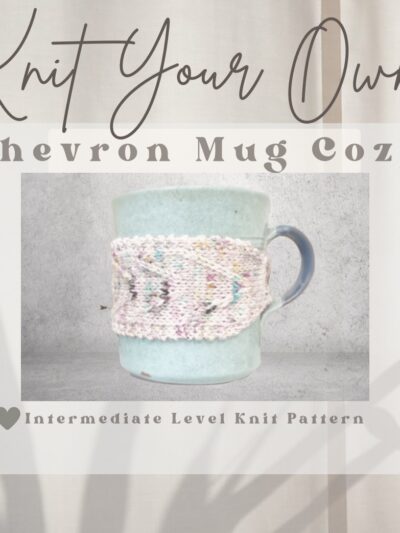 Knitting pattern: Chevron Mug Cozy – DIGITAL DOWNLOAD