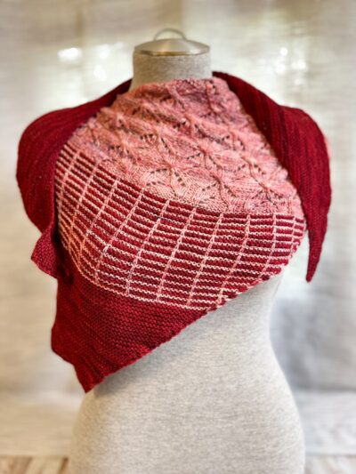Lightweight asymmetrical shawl