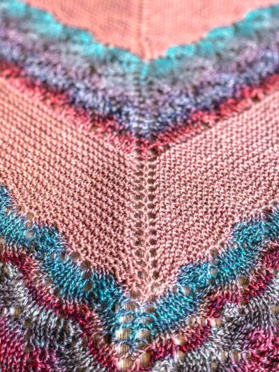 Hand-dyed BFL wool lightweight shawl