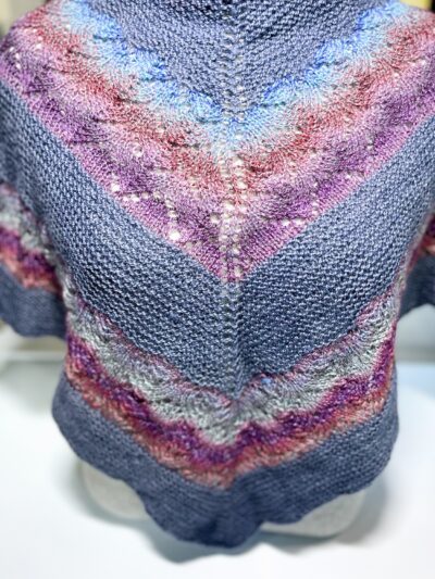Hand-dyed BFL wool lightweight shawl