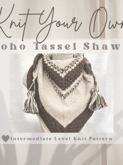 Boho Knitting Pattern: Tassel Shawl – DIGITAL DOWNLOAD