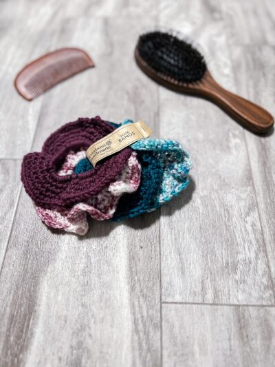 Hand-dyed merino scrunched hair bands