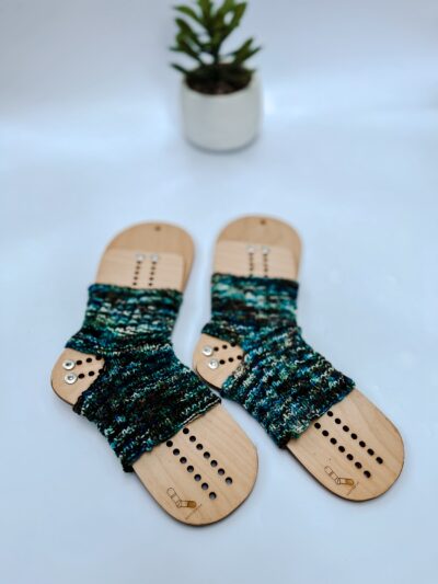 Hand dyed merino yoga socks