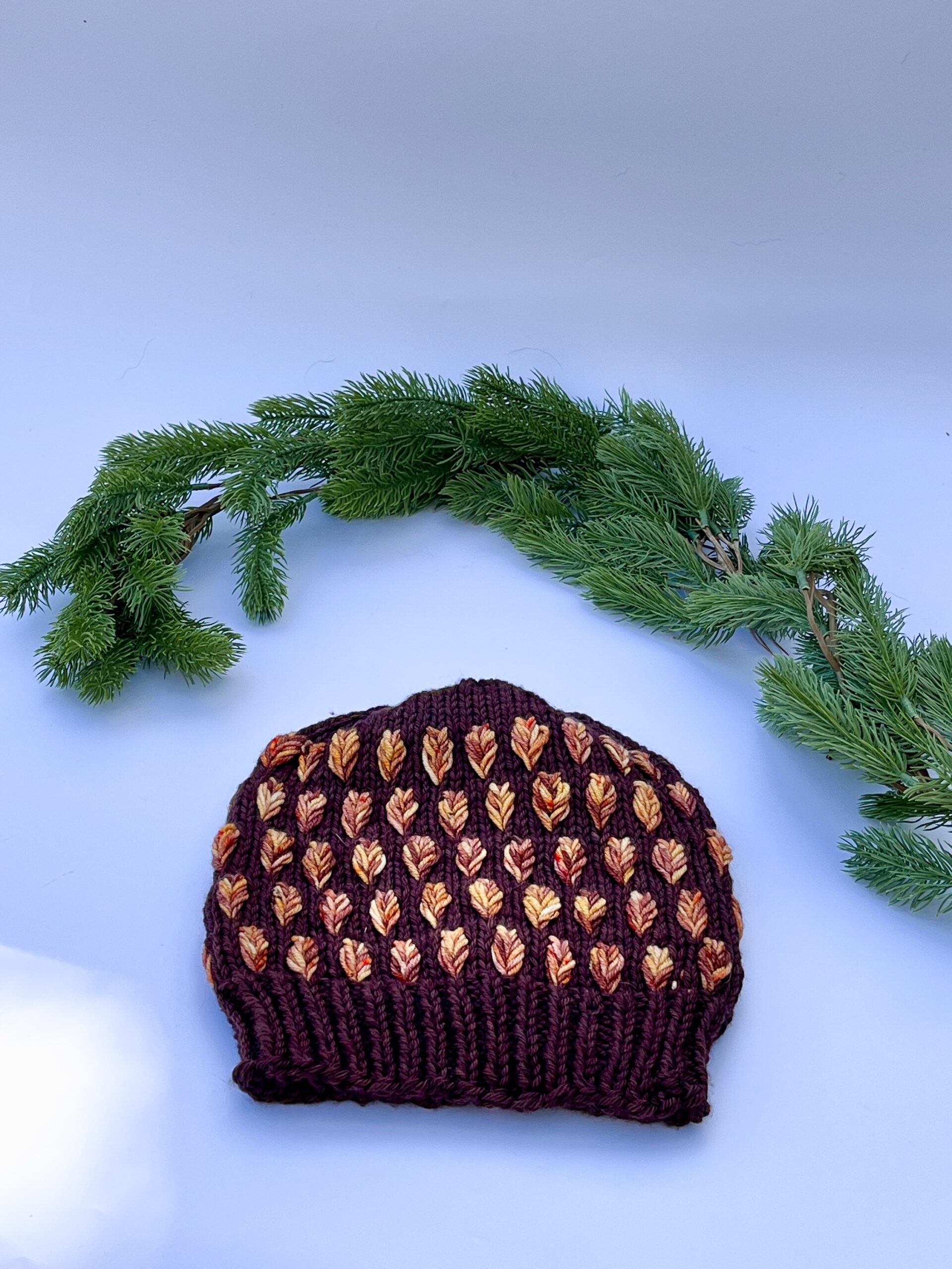 Leaf pattern chunky beanie - Image 4