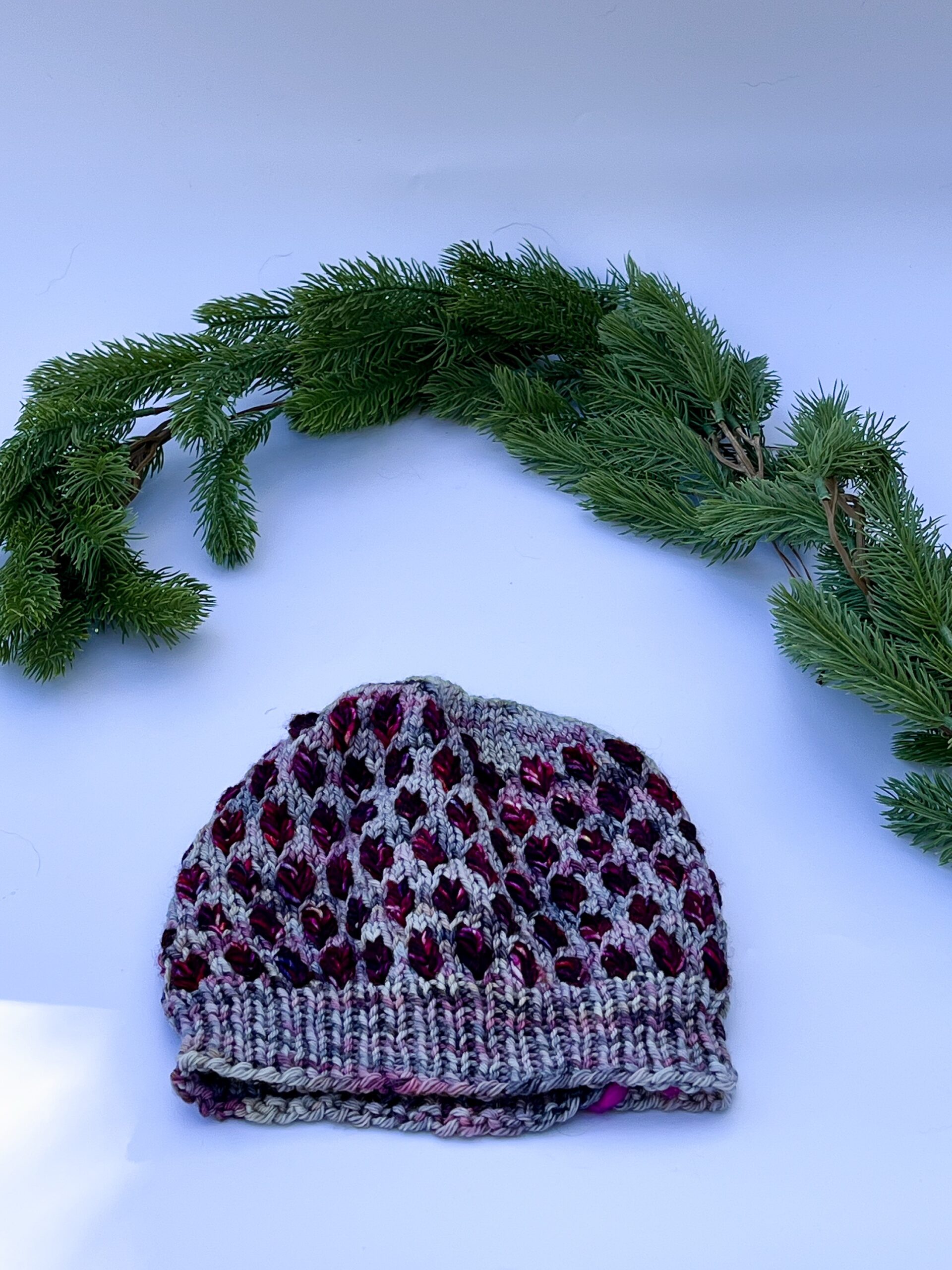 Leaf pattern chunky beanie - Image 3