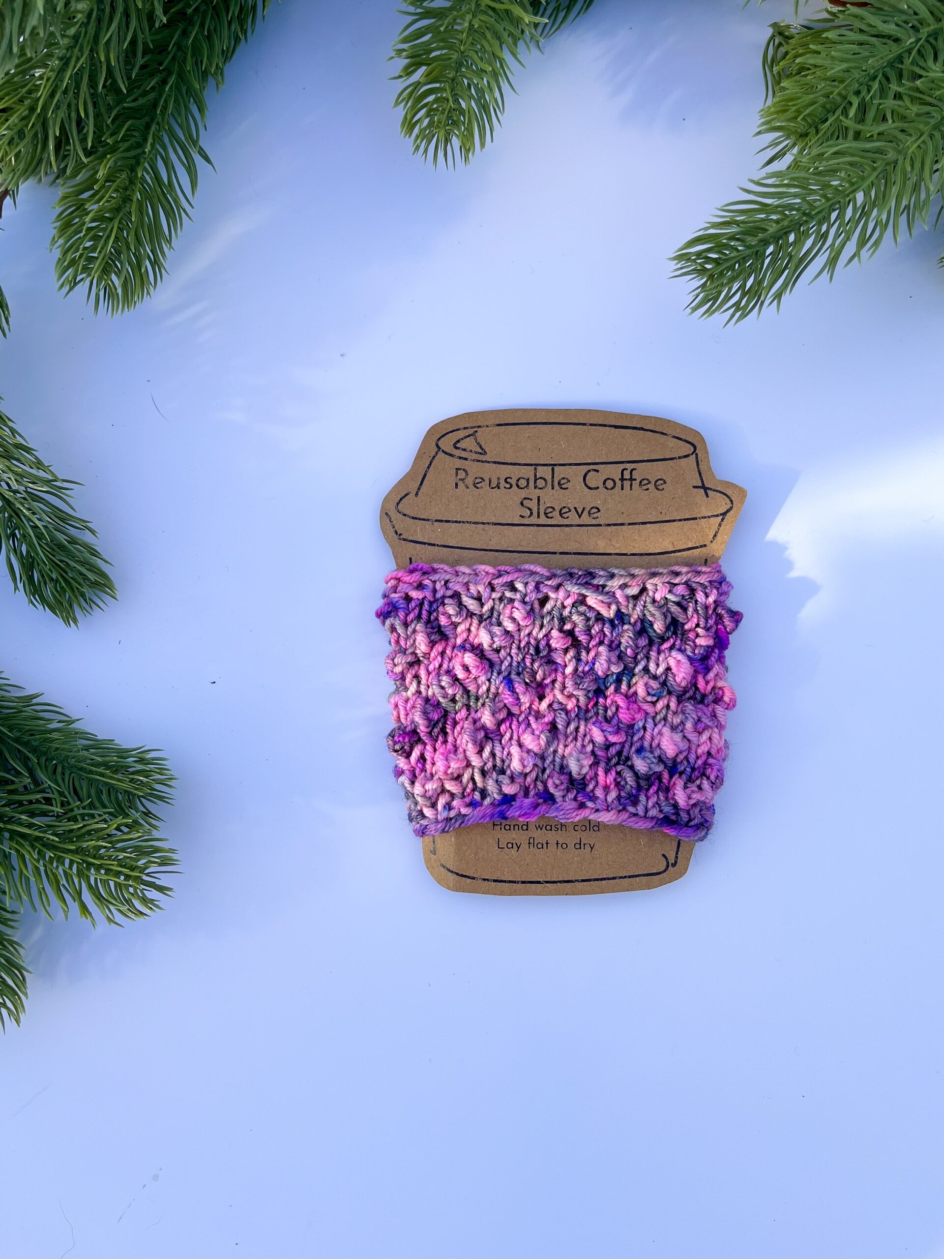 Hand-dyed merino reusable coffee sleeve - Image 7